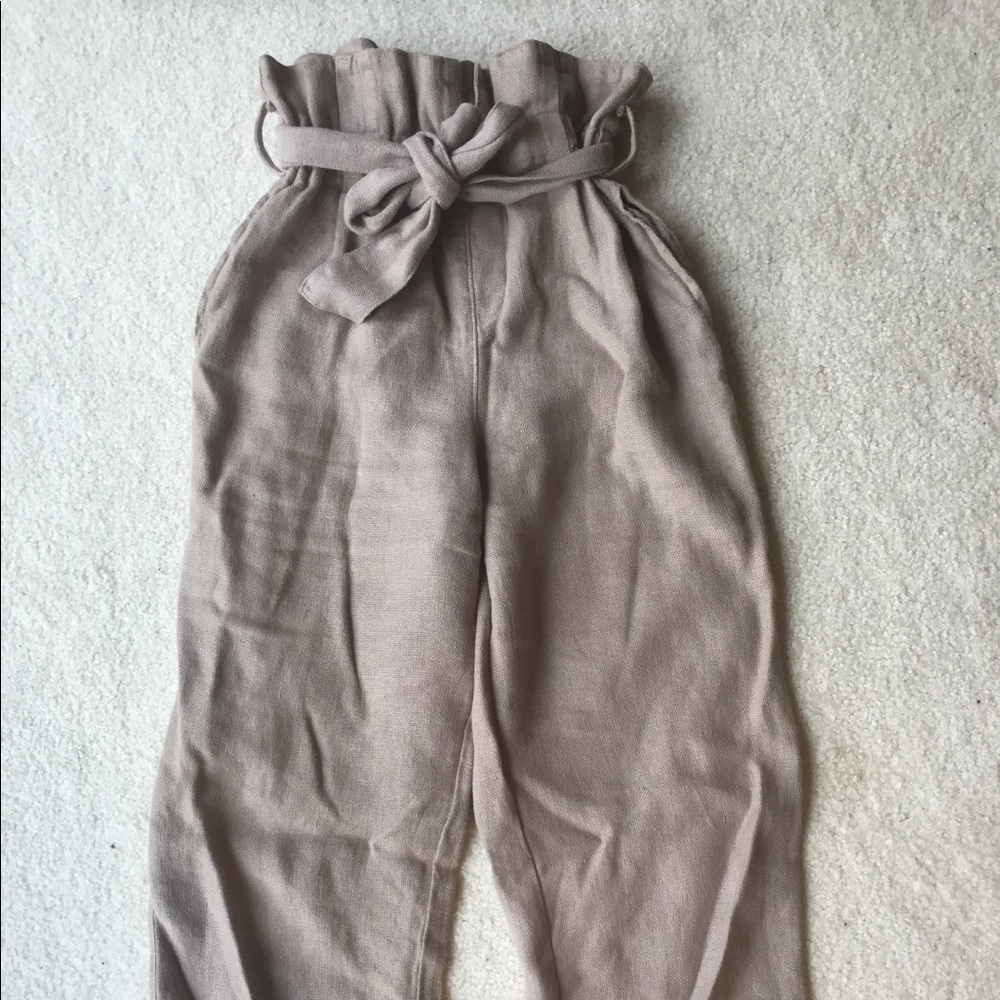 Black Crane Burlap Pants in Oatmeal - Picture 6 of 13